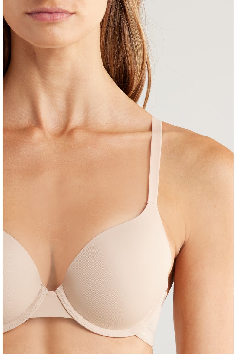 Essentiel Padded Underwire Plunge Bra, Alternate, color, PEAU ROSE