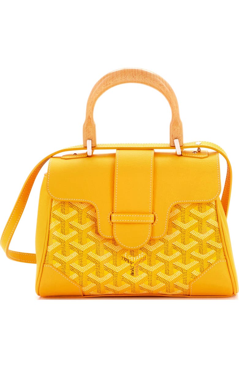 Pre-Owned Goyard Saigon Top Handle Bag Coated Canvas with Leather Mini, Main, color, Yellow