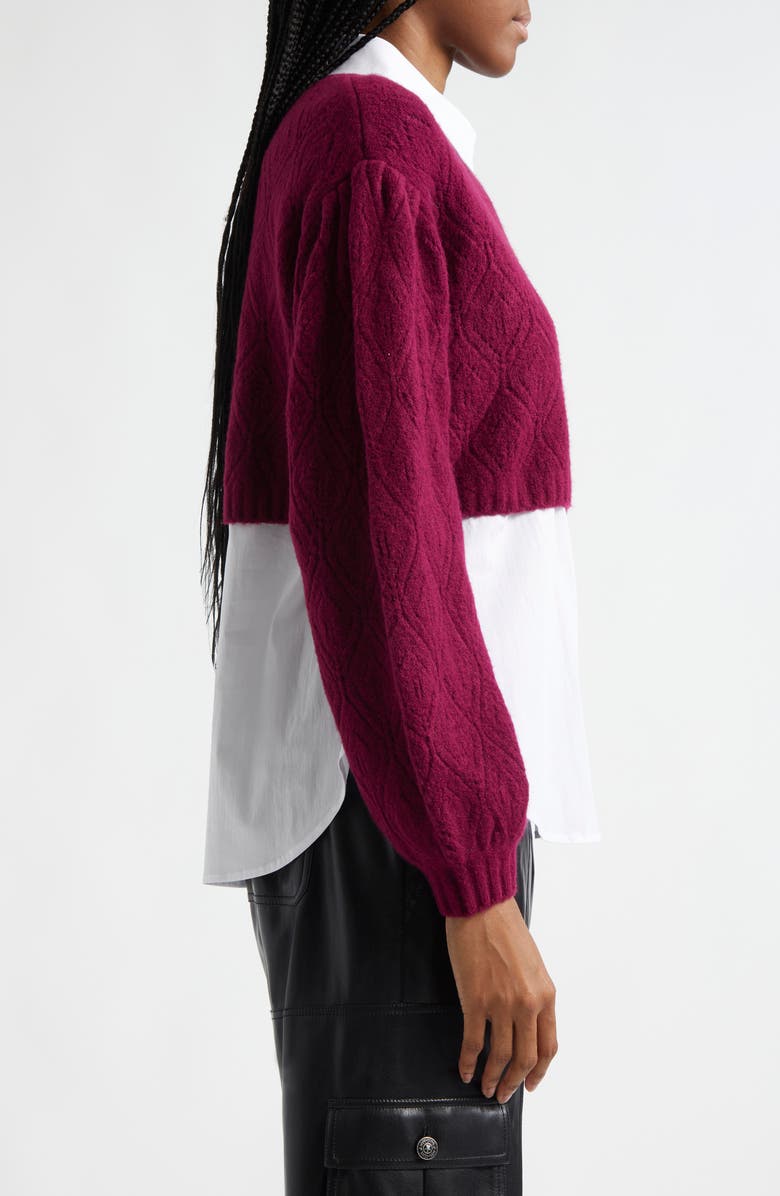 Cinq à Sept Landry Layered Sweater, Alternate, color, Star Apple/ White