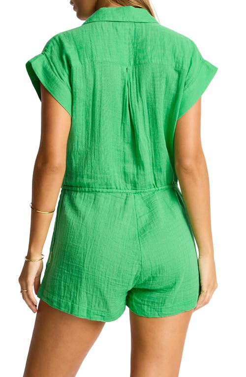 Sea Level Sunset Cover-up Romper In Green