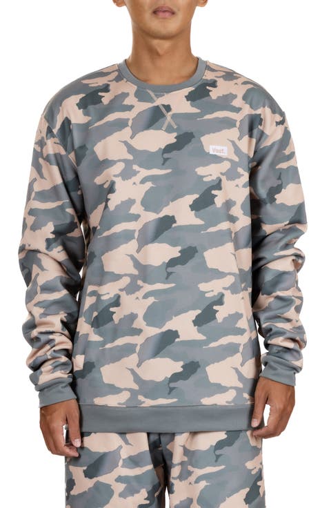 Camo Print Recycled Polyester Sweatshirt