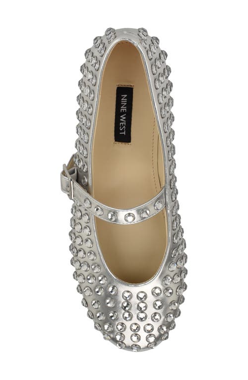 Shop Nine West Emmil Mary Jane Flat In Silver