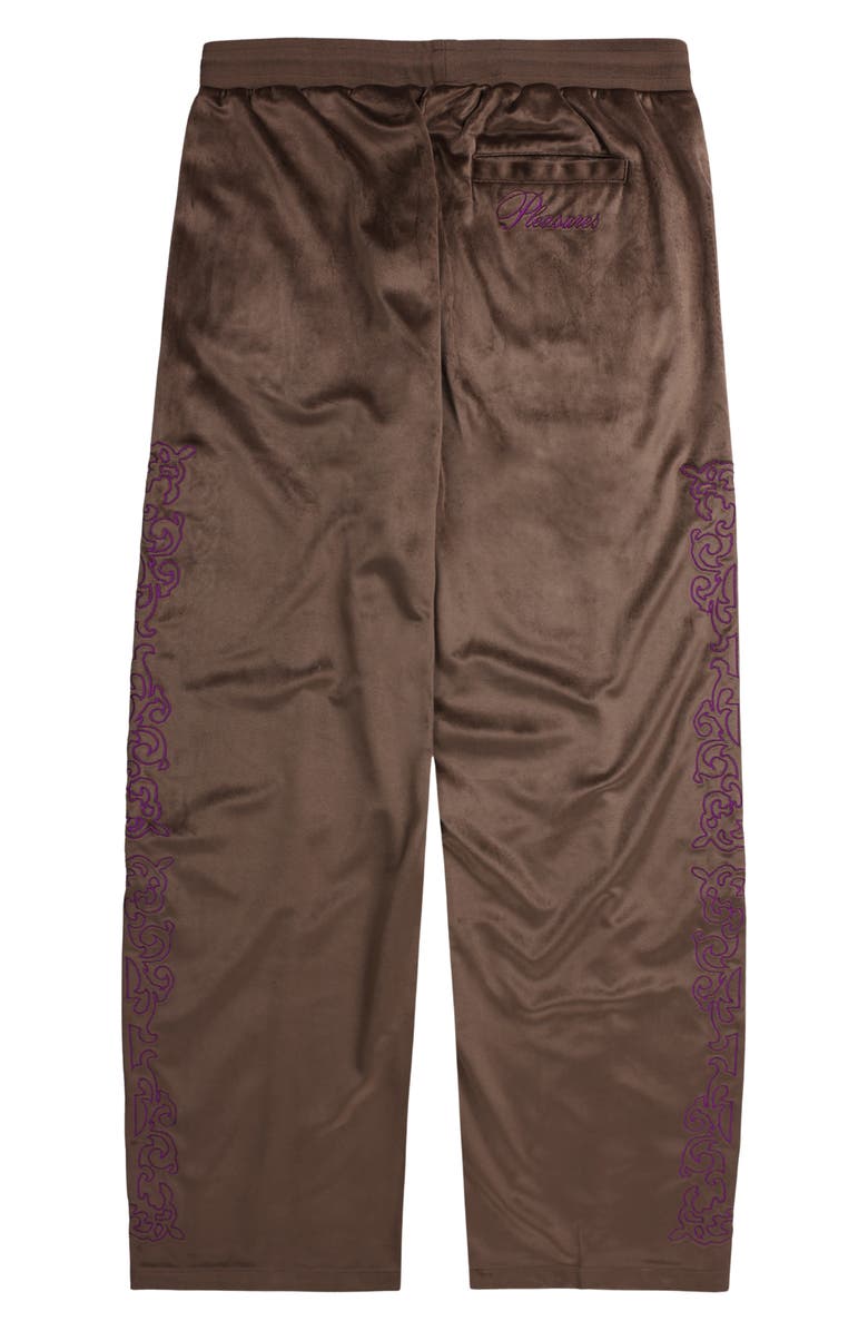 PLEASURES Unquote Velour Track Pants, Alternate, color, Olive