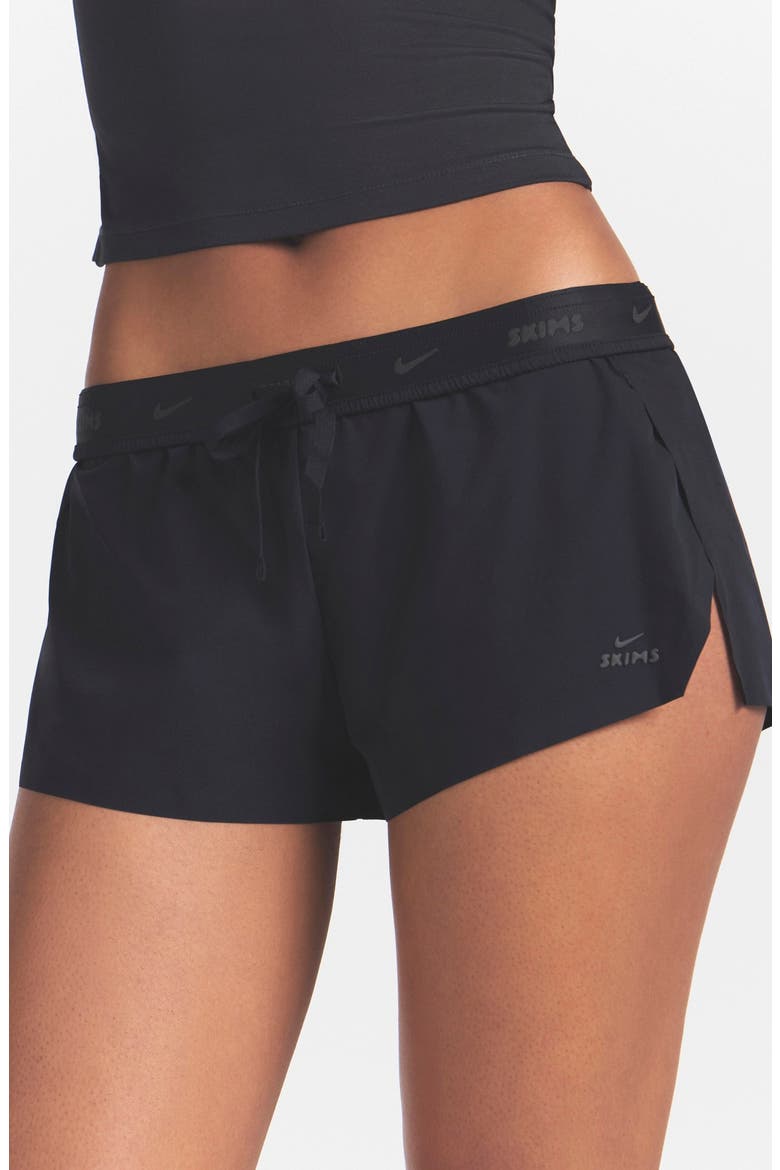 Stretch Nylon Runner Shorts, Alternate, color, NSKM OBSIDIAN