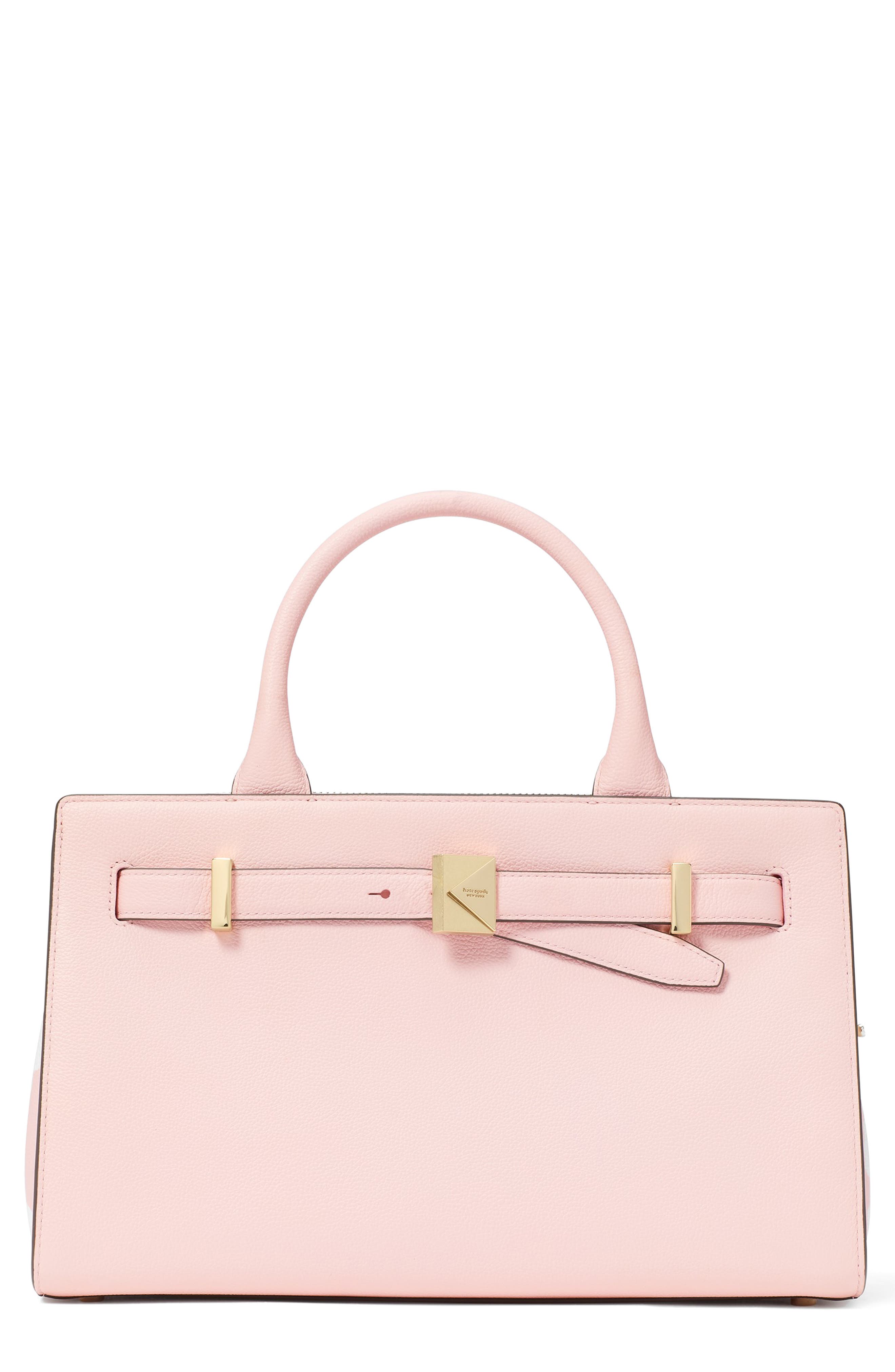 Kate Spade New York deco colorblock pebble leather satchel, Main, color, 