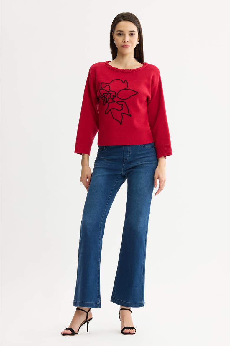 Soutache Cozy Knit Sweater, Alternate, color, Holiday/Black