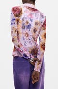 Desigual Floral Mesh Long Sleeve Top