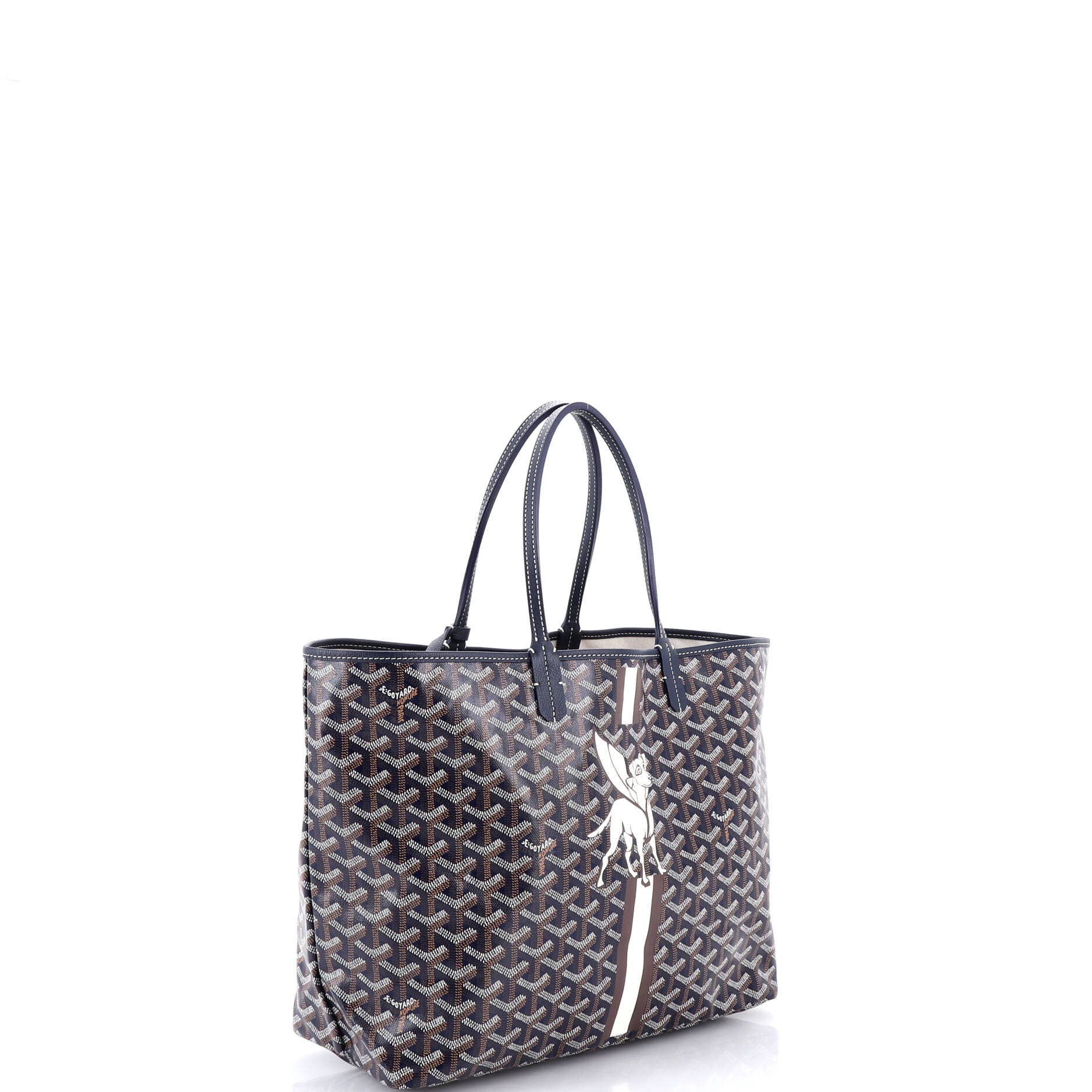 Pre-Owned Goyard Saint Louis Tote Printed Coated Canvas PM, Alternate, color, Blue