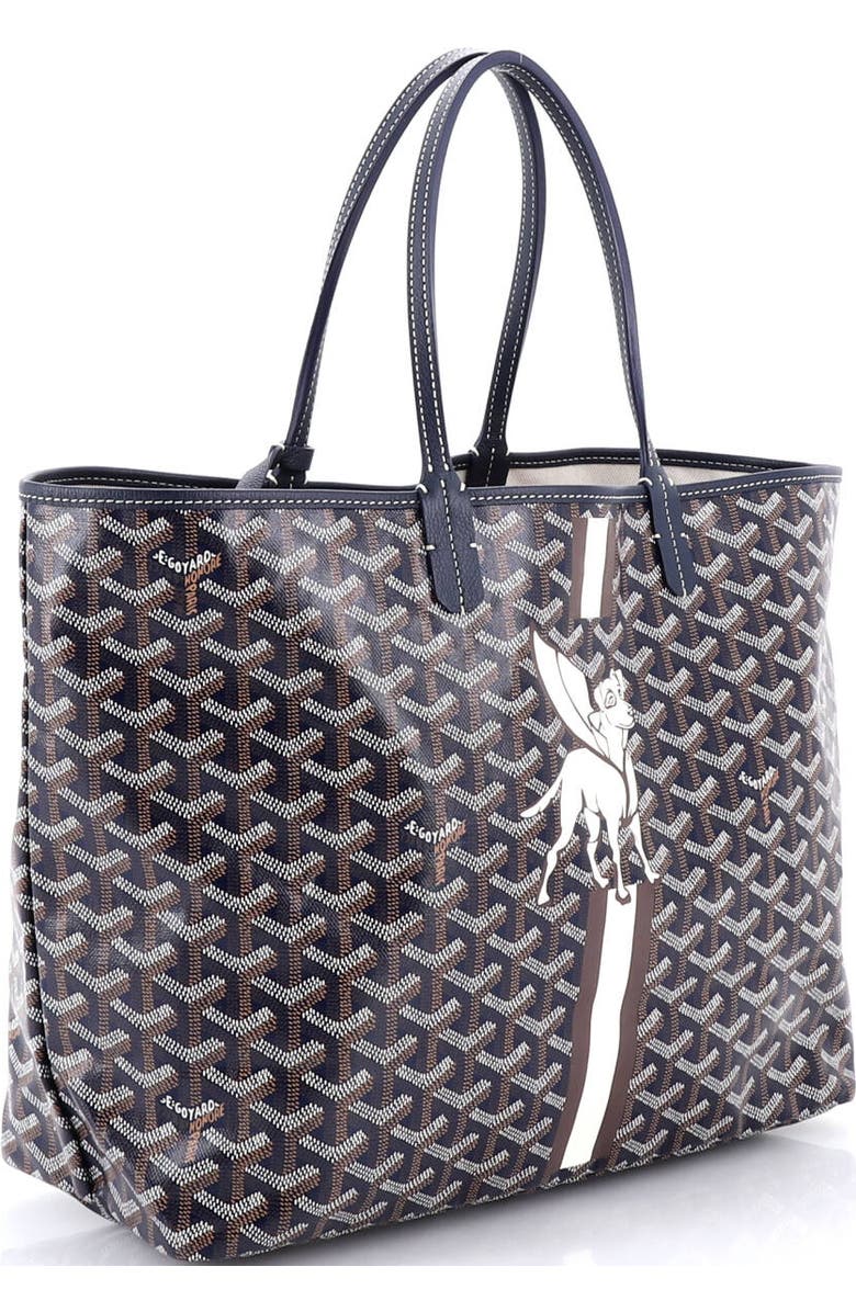 Pre-Owned Goyard Saint Louis Tote Printed Coated Canvas PM, Alternate, color, Blue