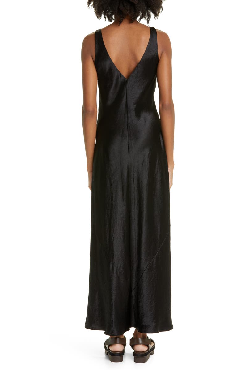 Vince V-Neck Satin Maxi Slipdress, Alternate, color,
