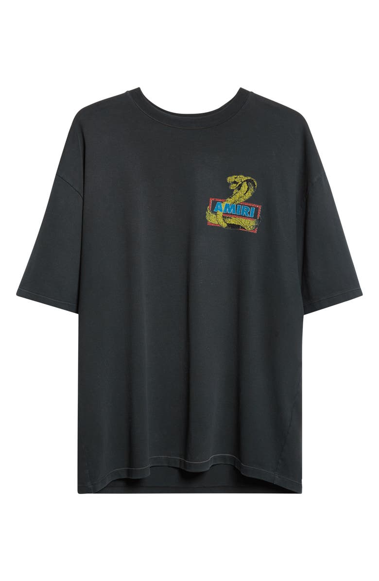 AMIRI Crystal Cobra Oversize Graphic T-Shirt, Alternate, color, Black