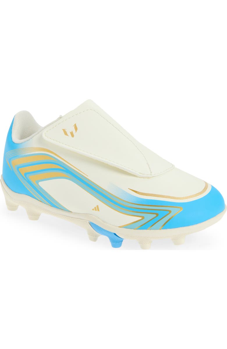 adidas Kids' F50 Messi Club Soccer Cleat, Main, color, Ivory/ Semi Blue/ Icey Blue