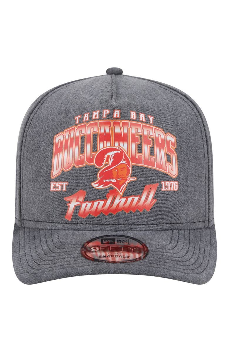 New Era Men's New Era  Black Tampa Bay Buccaneers Throwback Washed A-Frame 9FIFTY Snapback Hat, Alternate, color, 