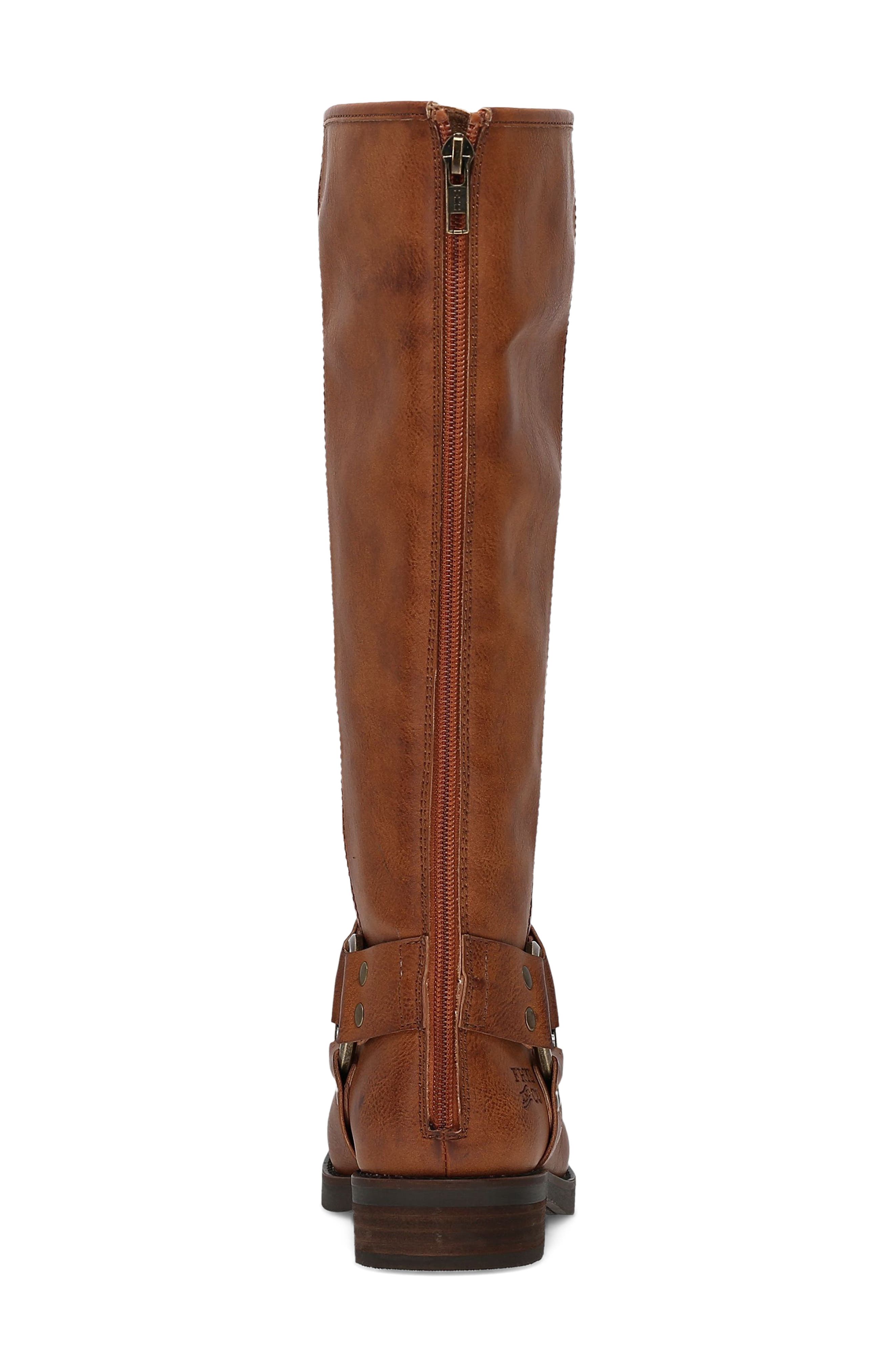 Kellie Harness Faux Leather Tall Boot, Alternate, color, COGNAC