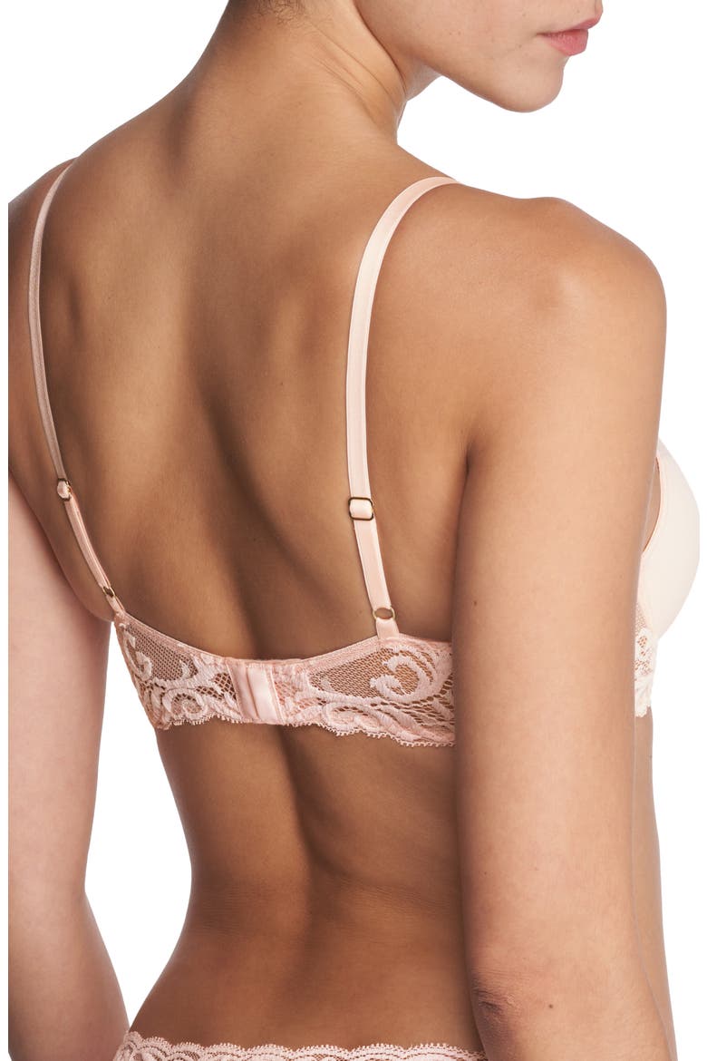 Feathers Plunge T-Shirt Basics Bra, Alternate, color, SEASHELL