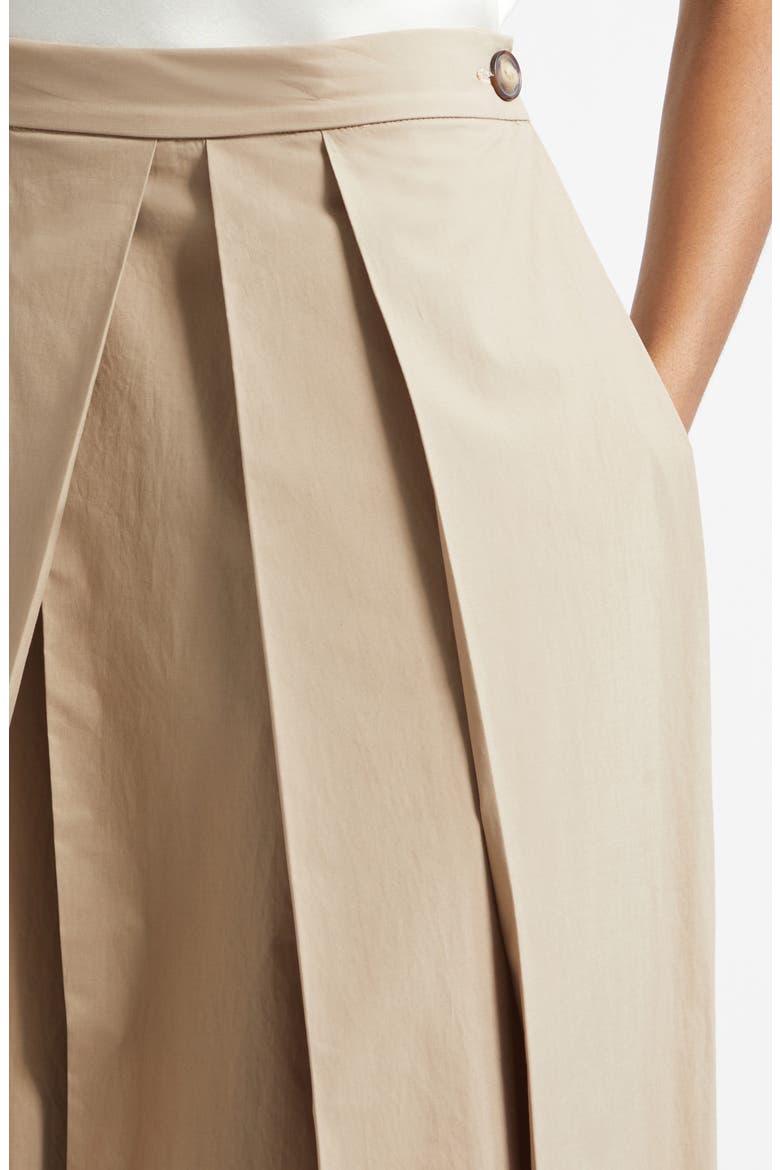 Dune Pleated Stretch Cotton Poplin Skirt, Alternate, color, TAN