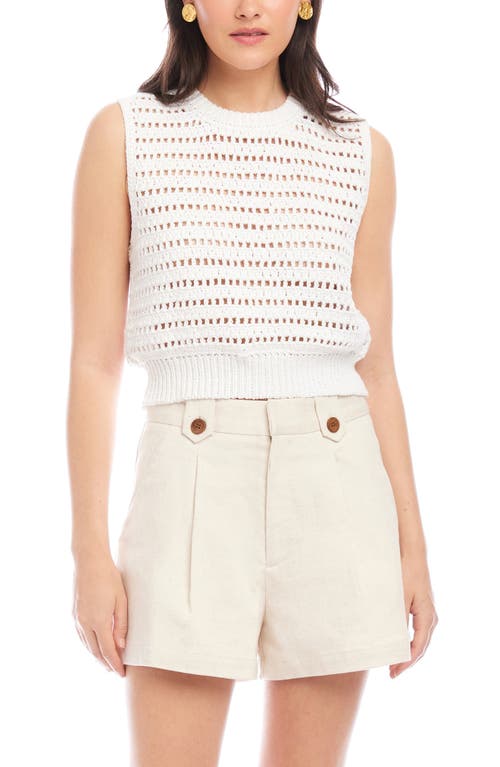 Fifteen Twenty Tara Open Knit Vest In White