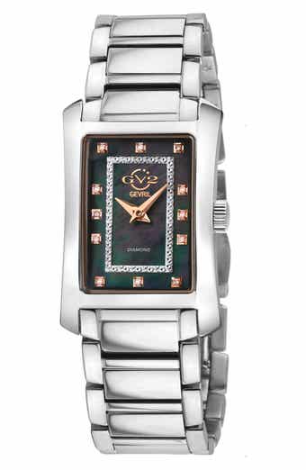 GV2 Women's Luino Rectangle Diamond Dial Bracelet Watch, 29.5mm