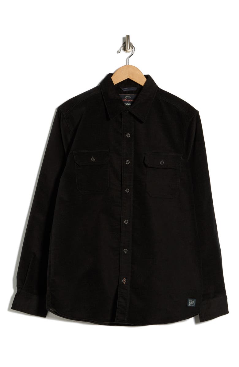 WEATHERPROOF VINTAGE Corduroy Western Work Shirt, Alternate, color, Moonless Night