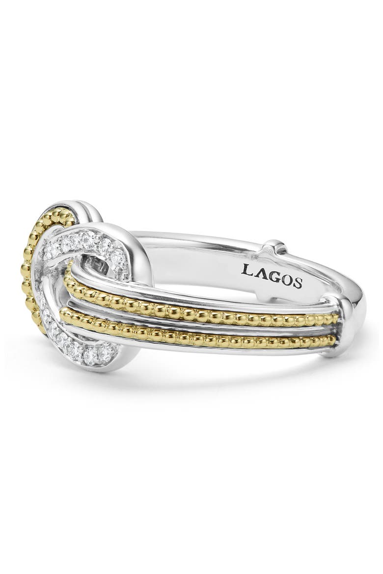 Newport Diamond Knot Ring, Alternate, color, SILVER/ GOLD