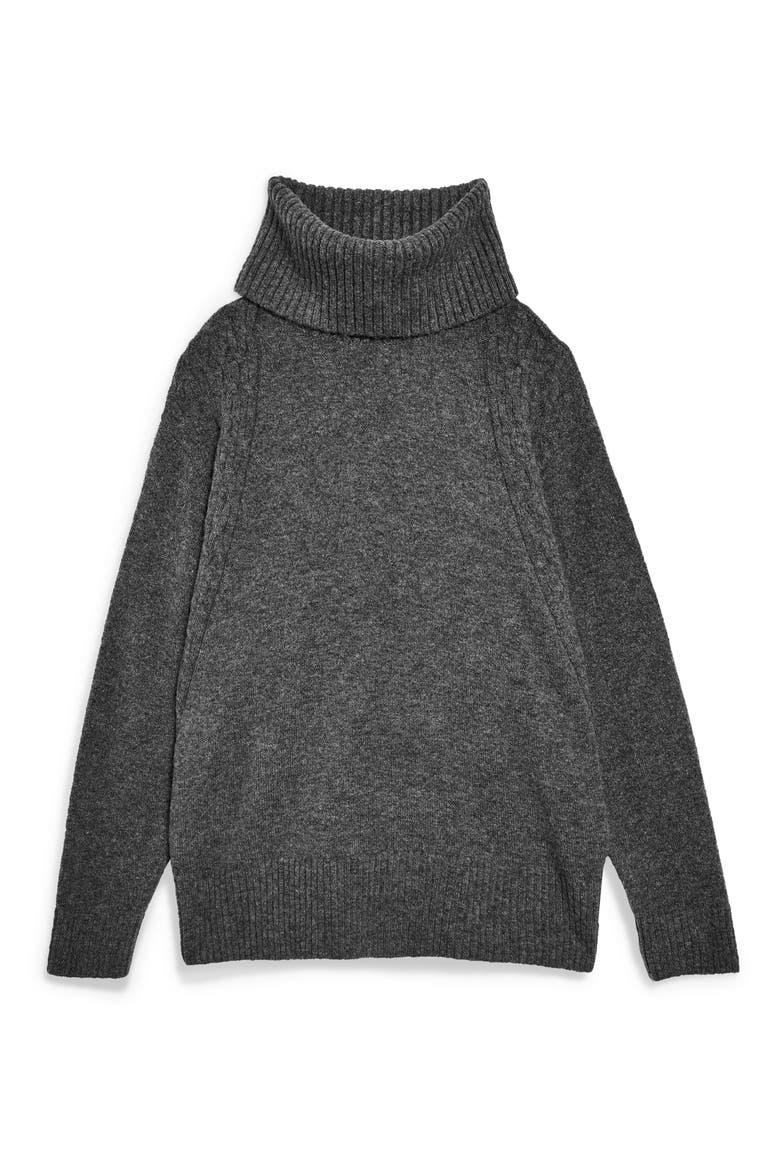 Turtleneck Sweater, Alternate, color, CHARCOAL