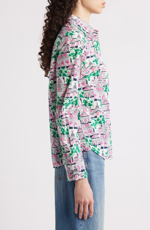 BODEN BODEN SIENNA PRINT COTTON BUTTON-UP SHIRT 