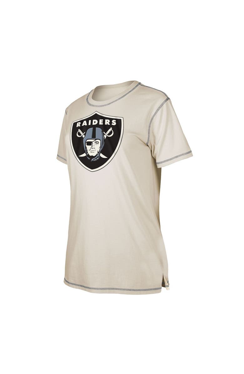 New Era Women's New Era Cream Las Vegas Raiders Split T-Shirt, Alternate, color, Cream