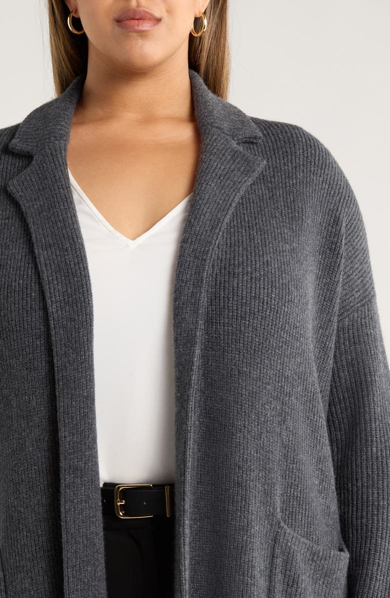 Nordstrom Wool & Cashmere Sweater Coat, Alternate, color, Grey Dark Charcoal Heather