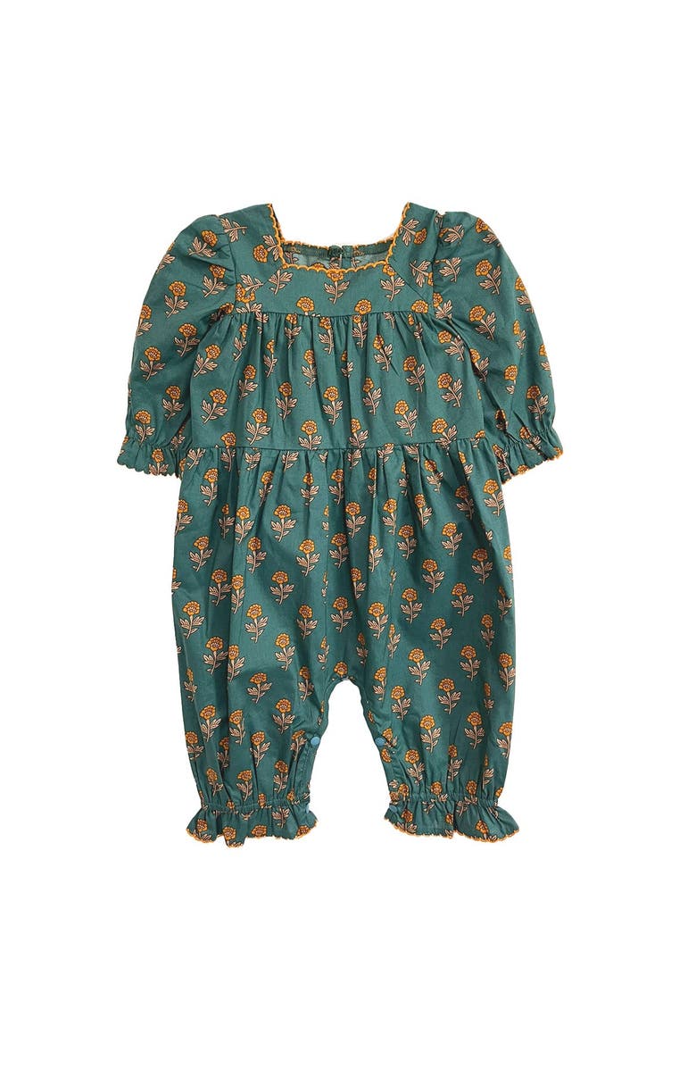 Mabel + Honey Autumn Ivy Romper, Main, color, Green