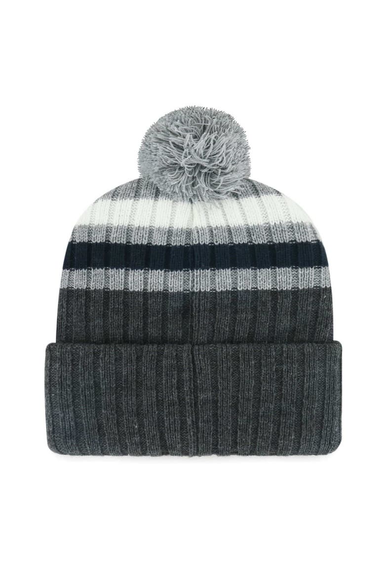 Men's '47 Gray New York Yankees Stack Cuffed Knit Hat with Pom, Alternate, color, Gray