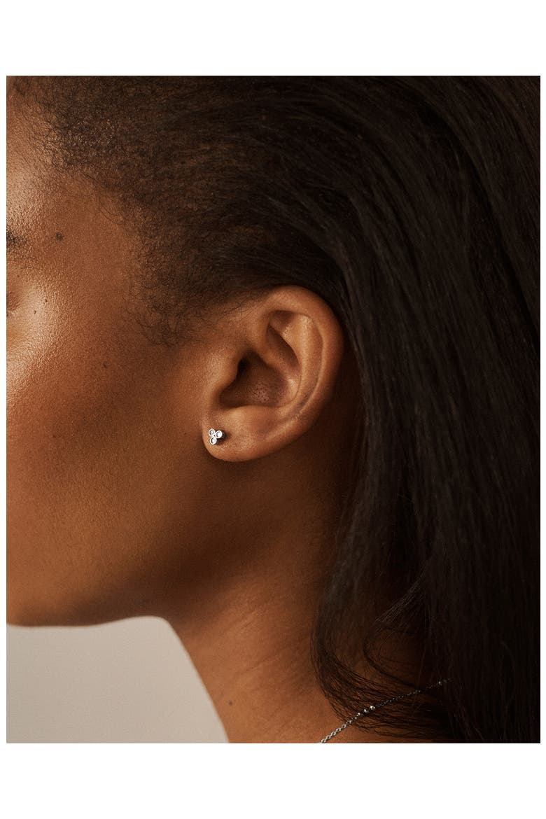 Cluster Lab Grown Diamond Piercing Stud, Alternate, color, 14K SOLID WHITE GOLD / DIAMOND