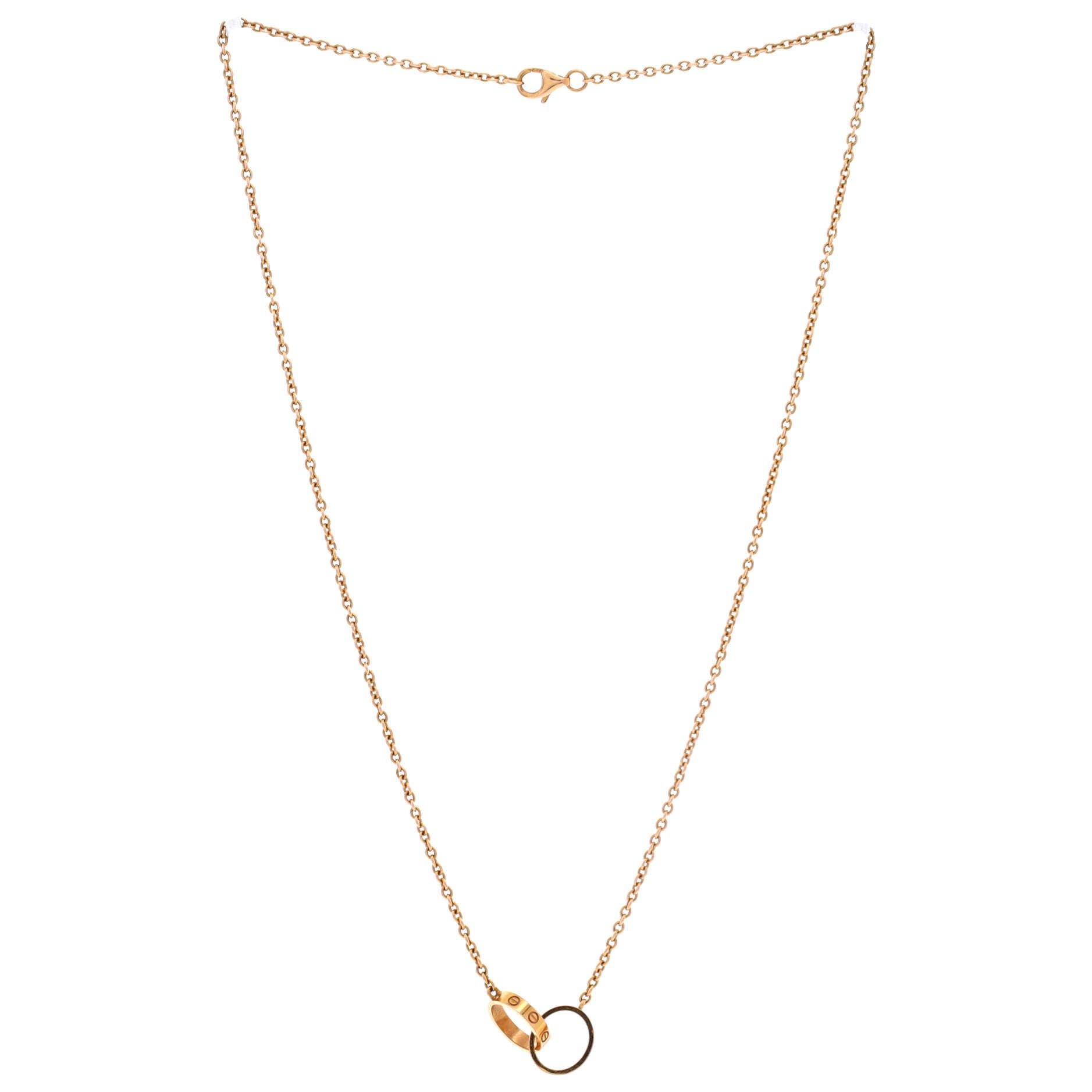 Love Interlocking Necklace 18K Rose Gold, Alternate, color, Metallic Gold
