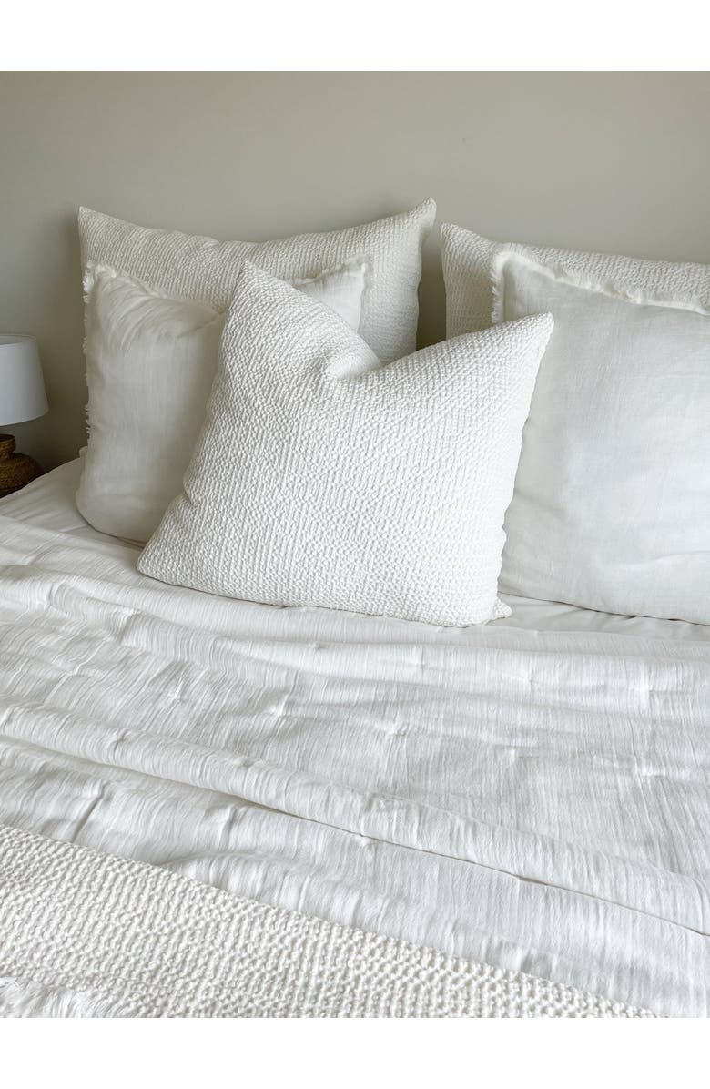 Anaya Cool Cotton Waffle Euro Pillow 26x26 Cover Only, Alternate, color, White