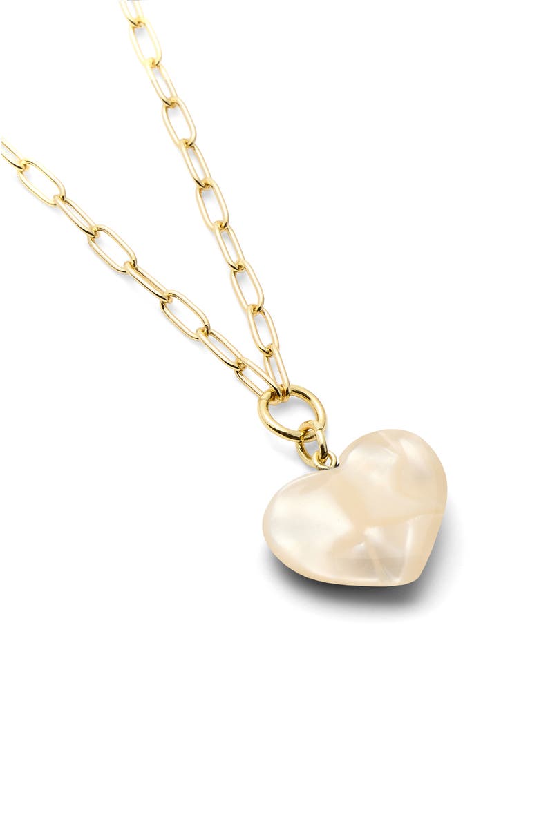 MACHETE Midi Heart Pendant Necklace, Alternate, color, White Shell