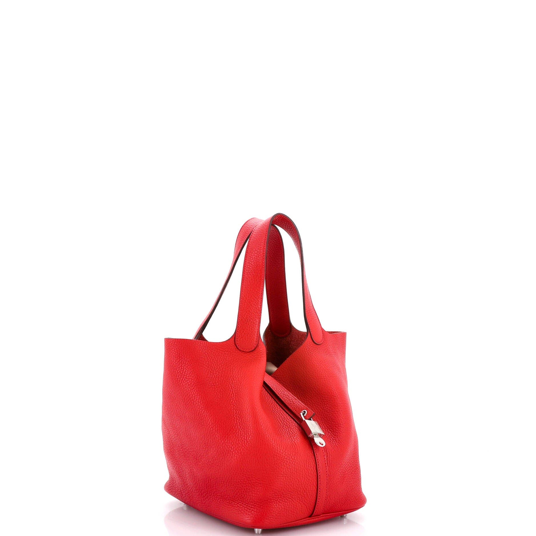 Pre-Owned Hermes Picotin Lock Bag Clemence MM, Alternate, color, Rouge Casaque