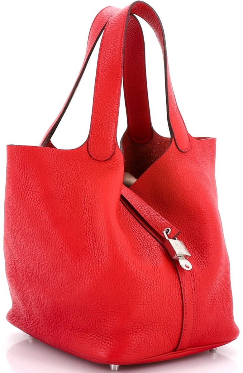 Pre-Owned Hermes Picotin Lock Bag Clemence MM, Alternate, color, Rouge Casaque