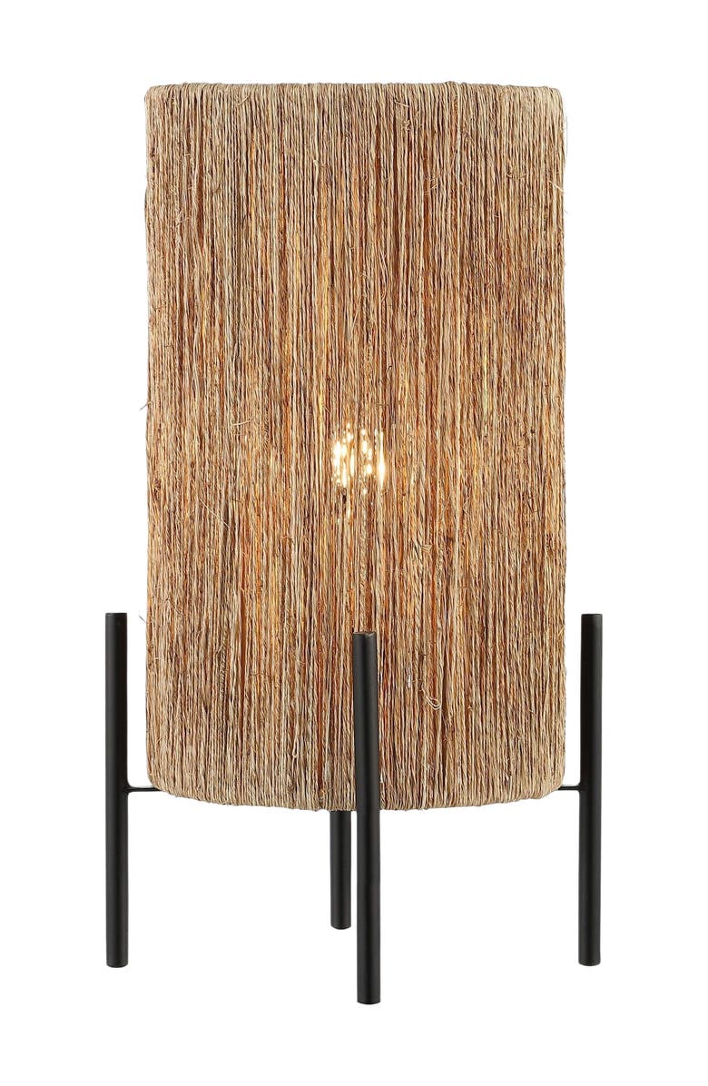 JONATHAN Y Kai 16.5" Coastal Minimalist Rattan LED Table Lamp, Brown, Main, color, Light Brown