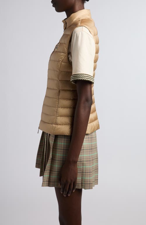 Moncler Igens Water Repellent Down Puffer Vest In Brown