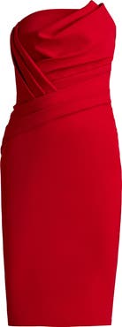 Tadashi Shoji Strapless Crepe Cocktail Sheath Dress
