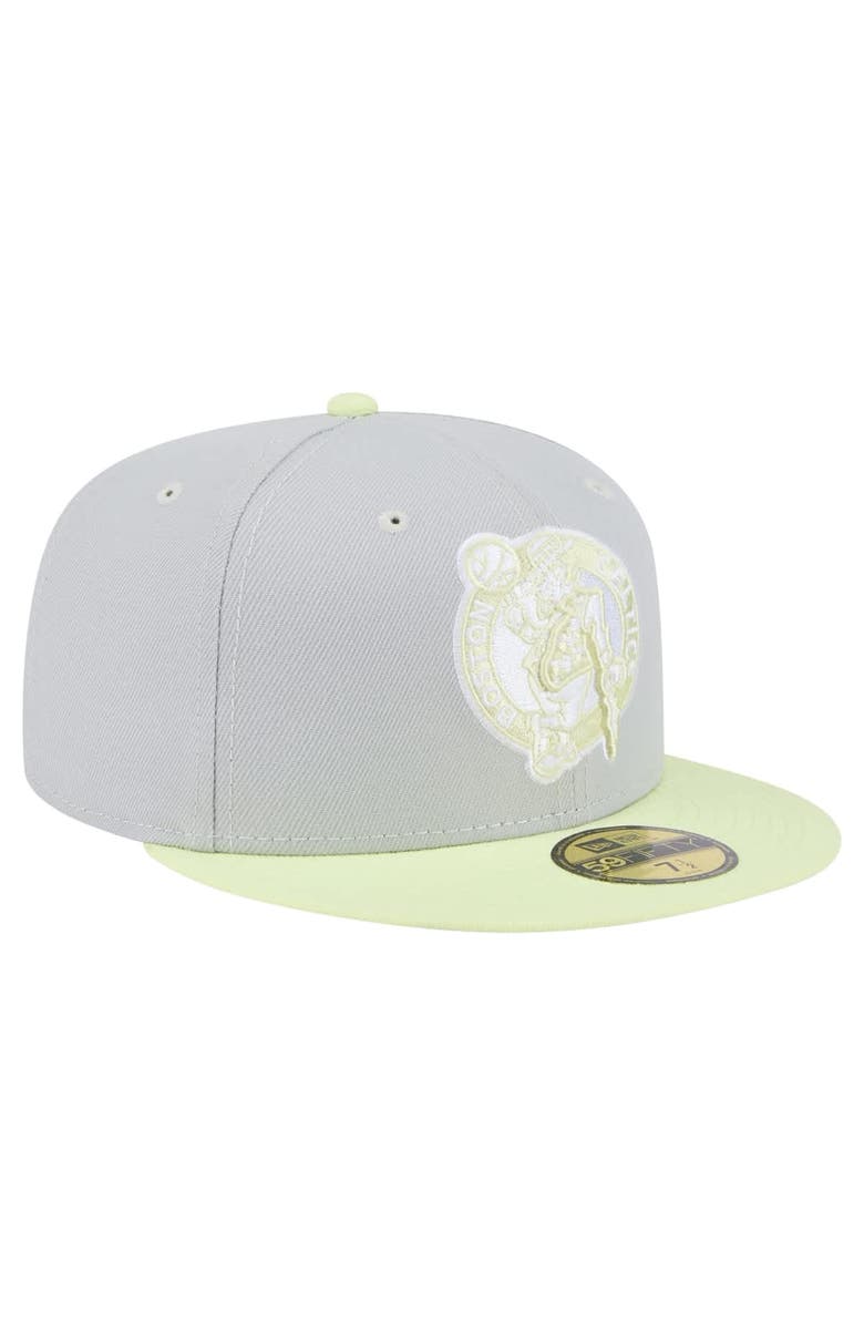 New Era Men's New Era Gray/Green Boston Celtics Color Pack 2-Tone 59FIFTY Fitted Hat, Alternate, color, Gray
