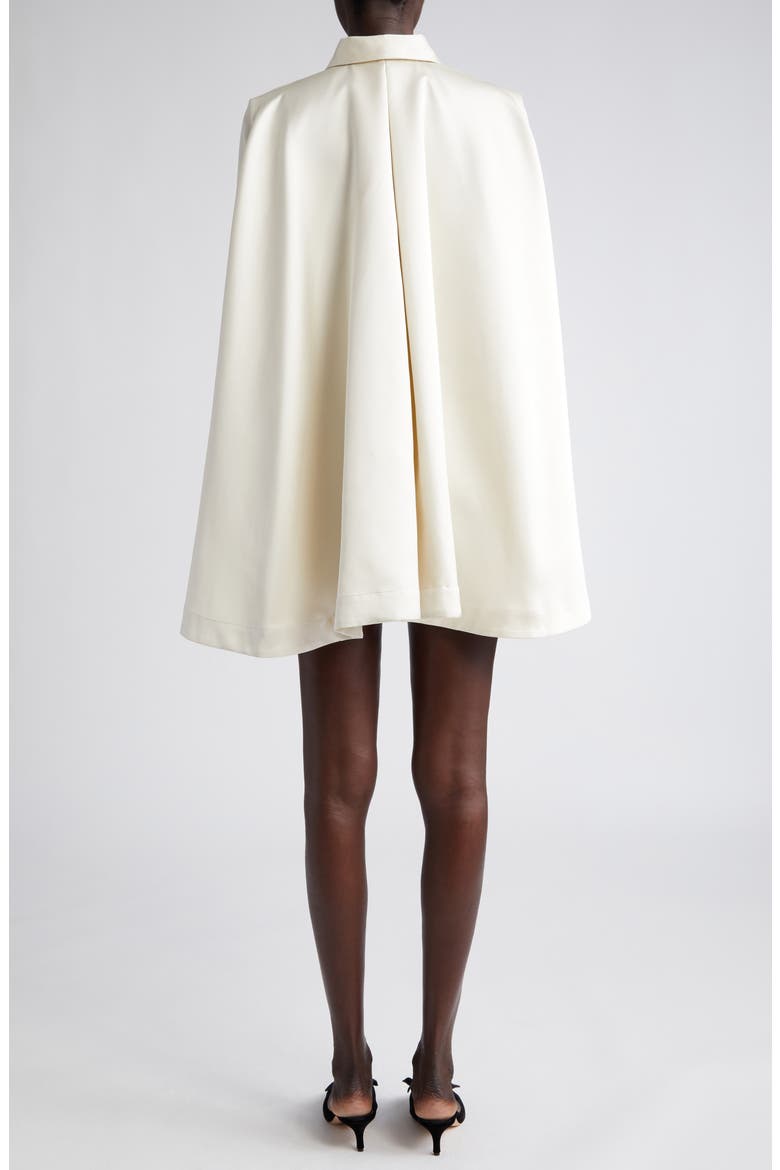Phyllis Long Sleeve Satin Shirtdress, Alternate, color, IVORY