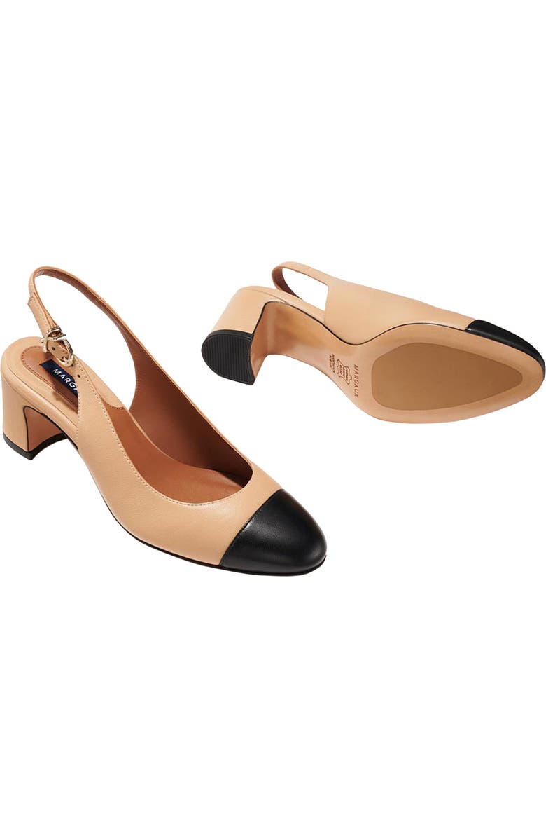 MARGAUX The Cap-Toe Cluny Slingback Pumps, Alternate, color, Dune And Black
