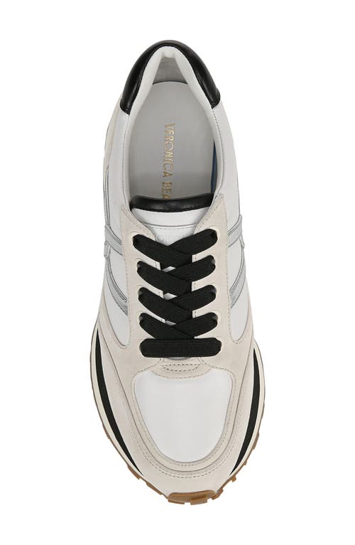 Shop Veronica Beard Valentina Slip-on Sneaker In White/silver/black