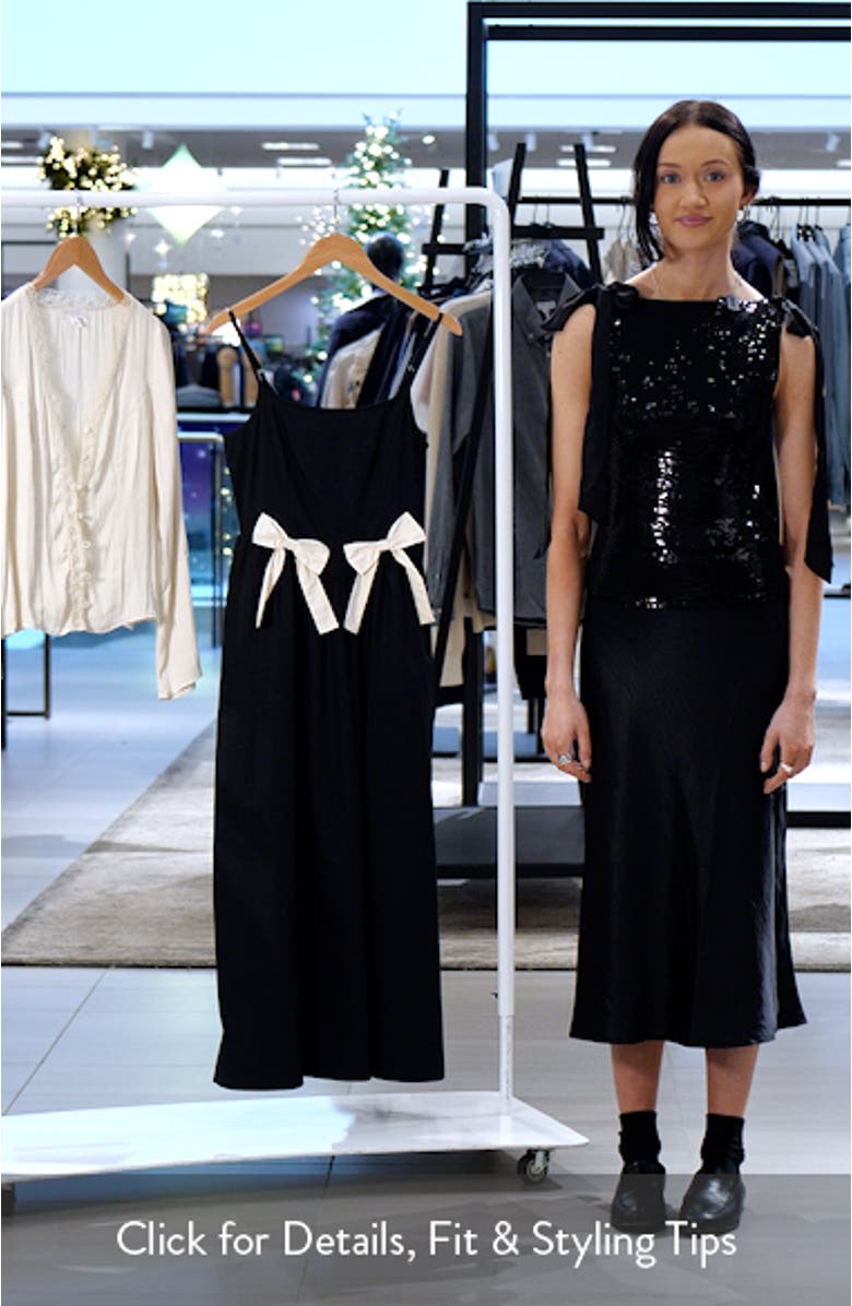 Bow Detail Cotton Midi Dress, sales video thumbnail