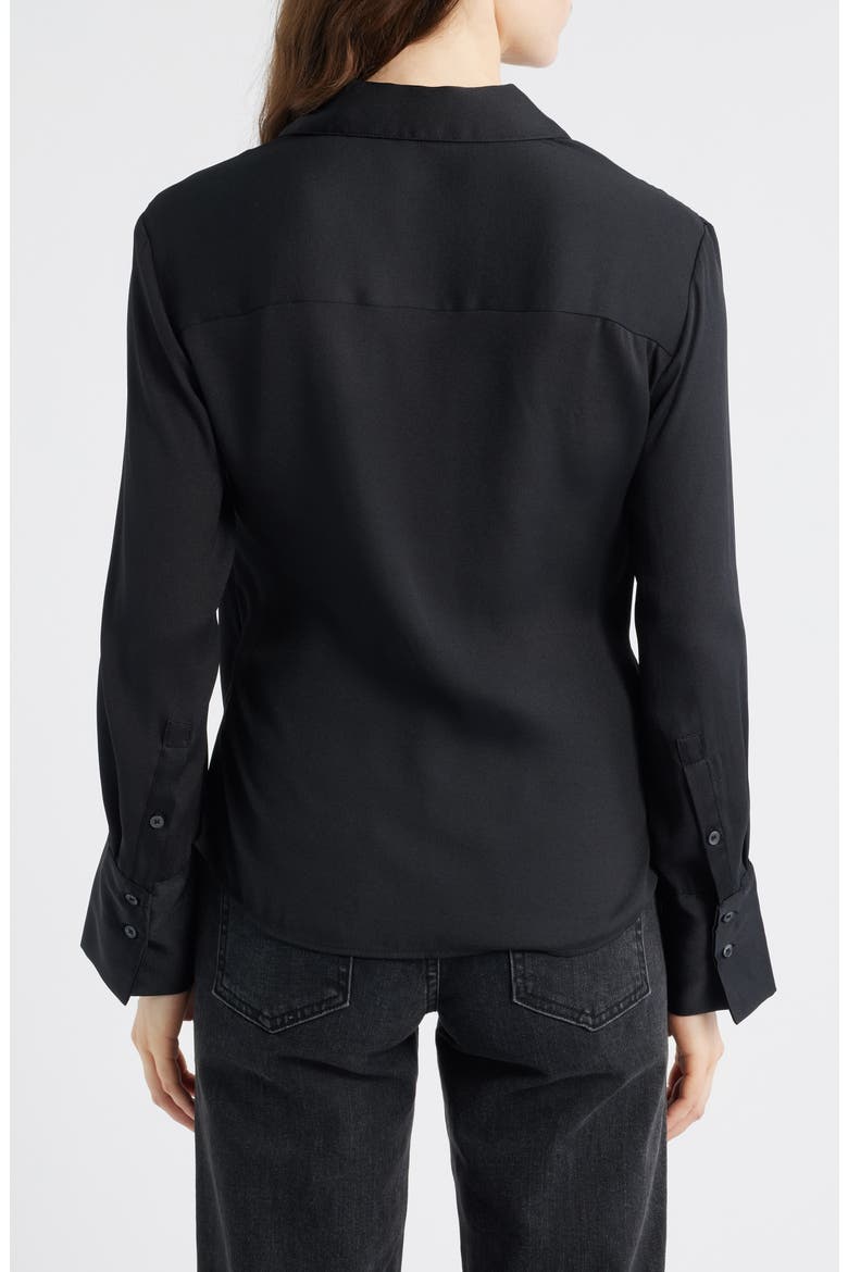 Rider Wrap Satin Shirt, Alternate, color, BLACK