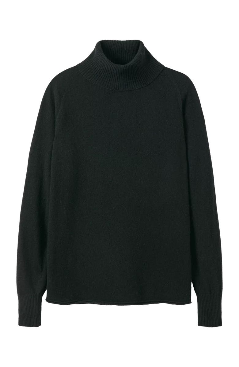 Celtic & Co. Geelong Wool Slouch Turtleneck Sweater, Alternate, color, Black