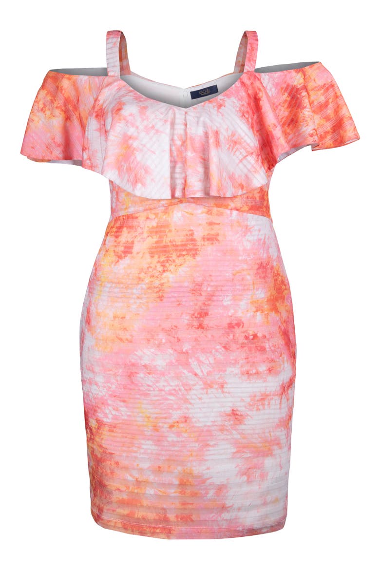 Marcella Tie Dye Cold Shoulder Rib Dress, Main, color, MULTI COMBO