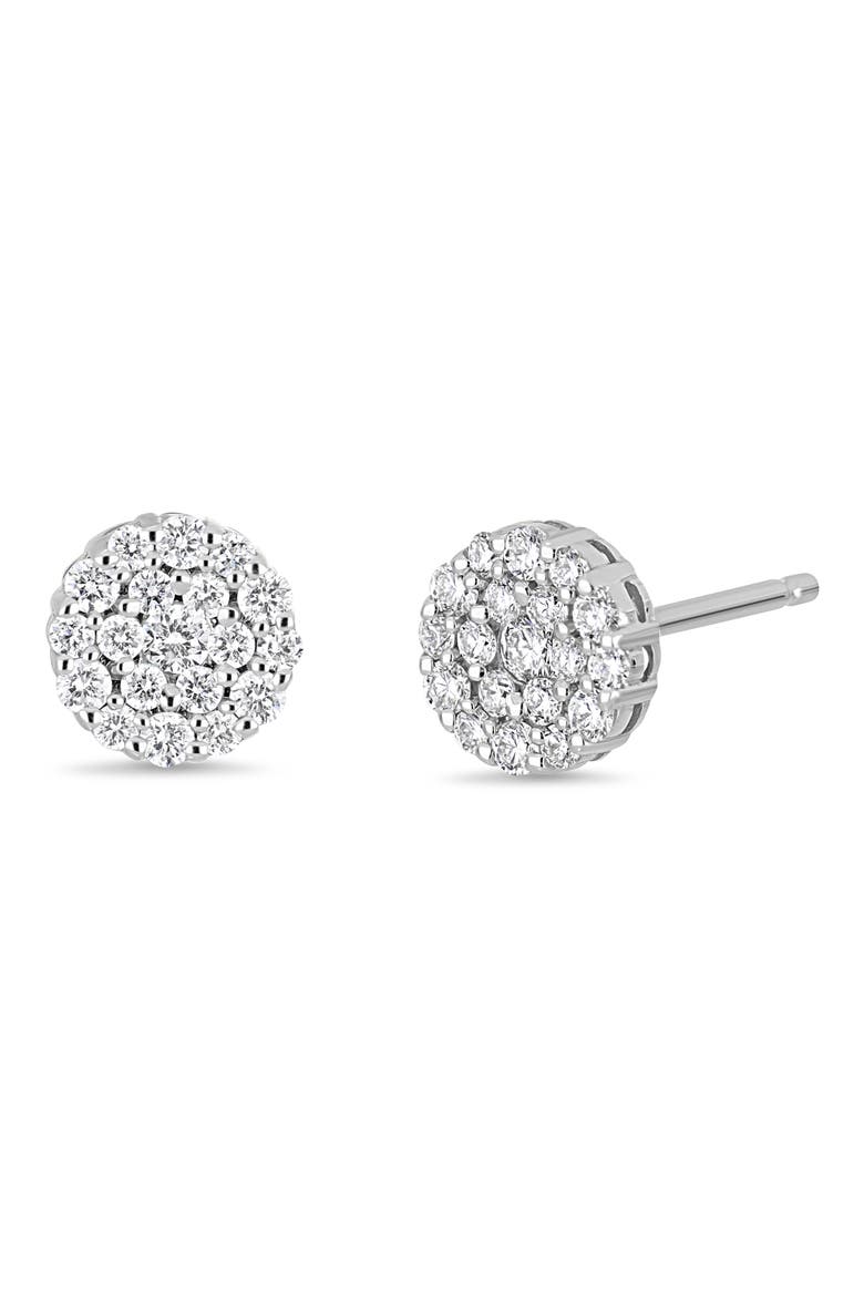 Mika Pavé Diamond Stud Earrings, Main, color, 18K WHITE GOLD