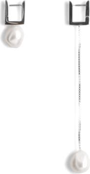 COS Mismatched Rectangular Pearl Drop Earrings
