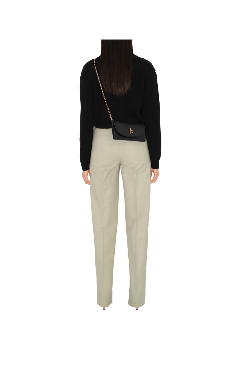 Burberry Rocking Horse Chain Strap Wallet, Alternate, color, Black